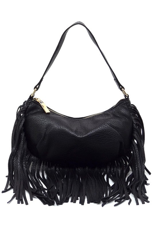 Long Fringe Boho Shoulder Bag