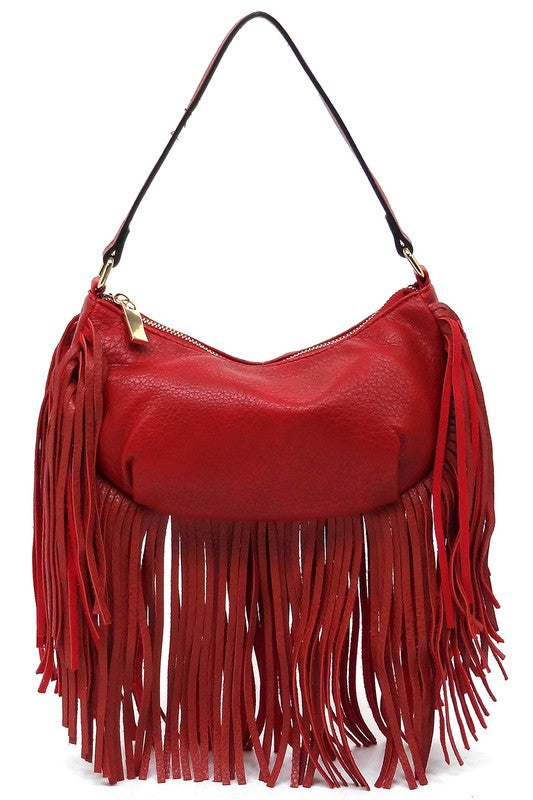 Long Fringe Boho Shoulder Bag