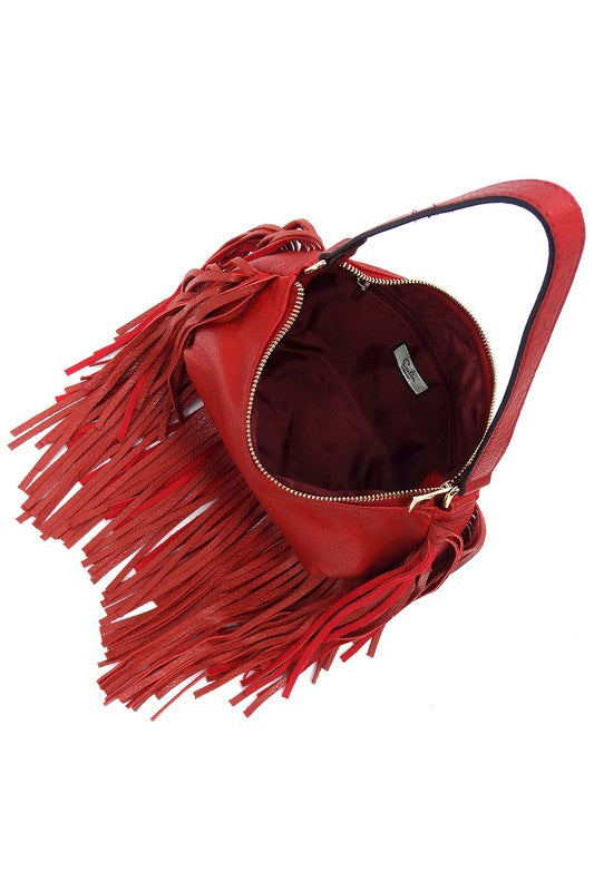 Long Fringe Boho Shoulder Bag