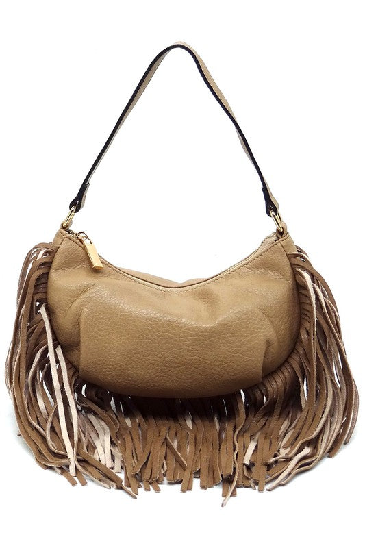 Long Fringe Boho Shoulder Bag