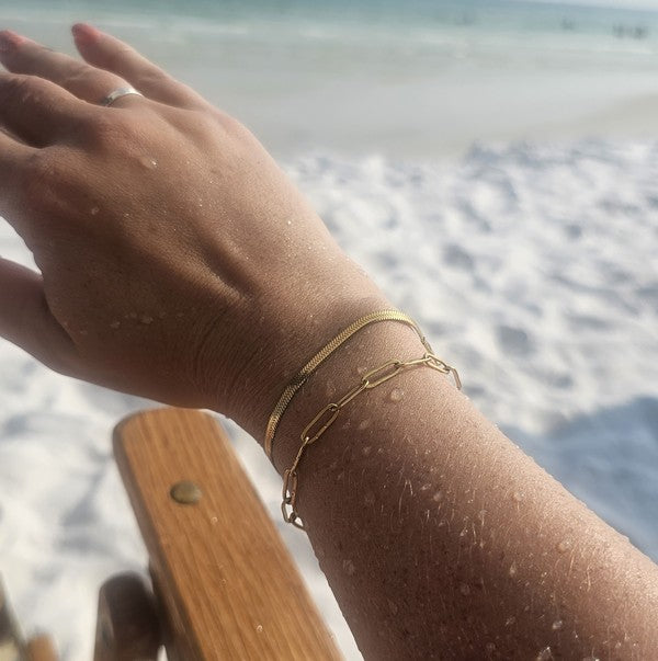 Luxe Golden Paperclip Bracelet