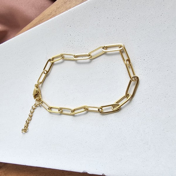 Luxe Golden Paperclip Bracelet