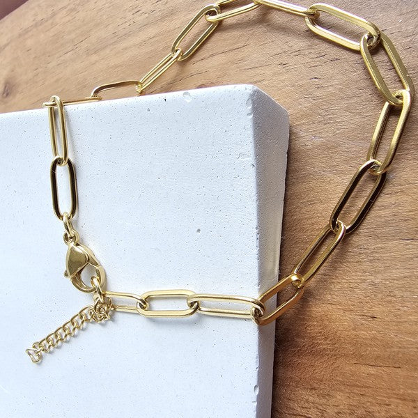 Luxe Golden Paperclip Bracelet