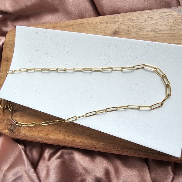 Golden Paperclip Chain - 16IN