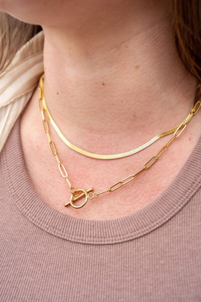 Golden Herringbone Chain - 16in