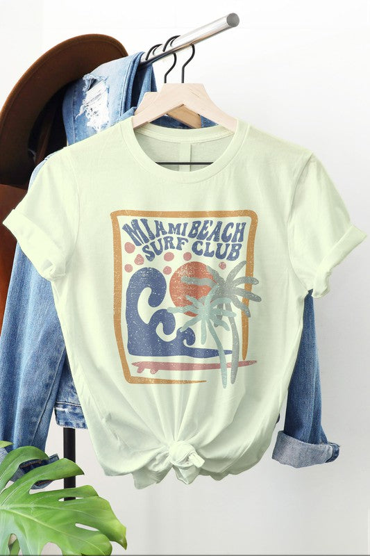 Miami Beach Surf Club Retro Graphic Tee