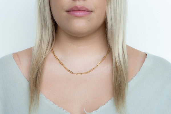 Luxe Silver Paper Clip Chain Necklace - 18in