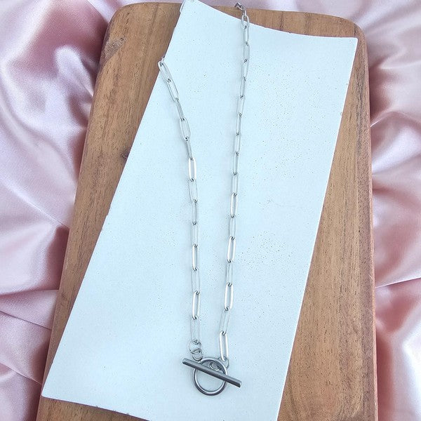 Luxe Silver Paper Clip Chain Necklace - 18in