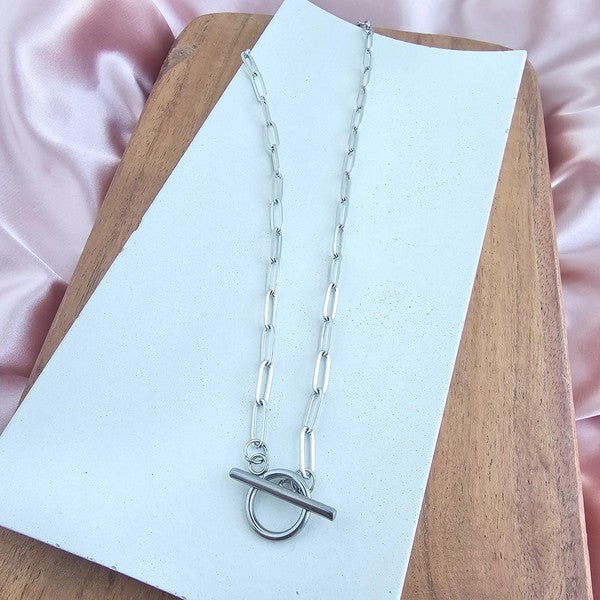 Luxe Silver Paper Clip Chain Necklace - 18in