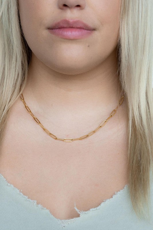 Luxe Silver Paper Clip Chain Necklace - 18in