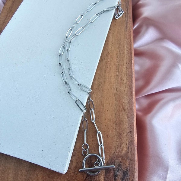 Luxe Silver Paper Clip Chain Necklace - 18in