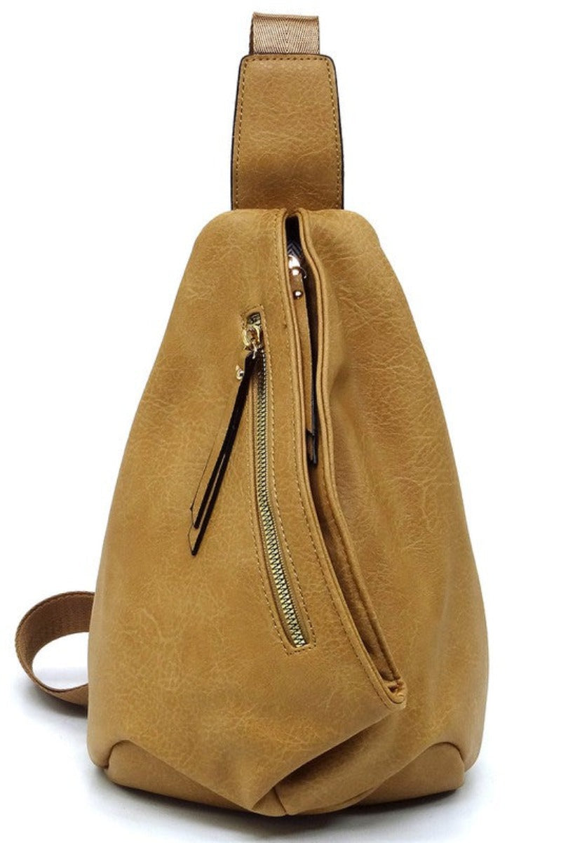 Zip Foldover Sling Bag Backpack Purse