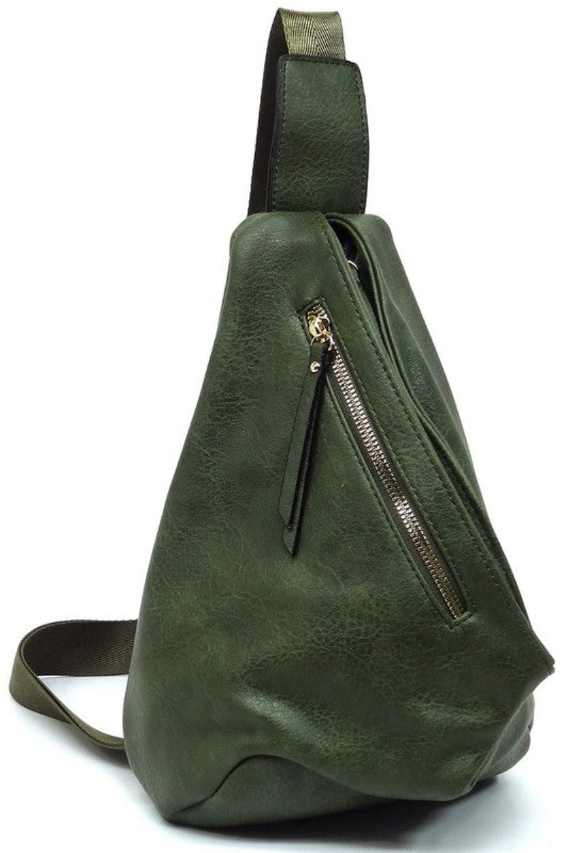 Zip Foldover Sling Bag Backpack Purse