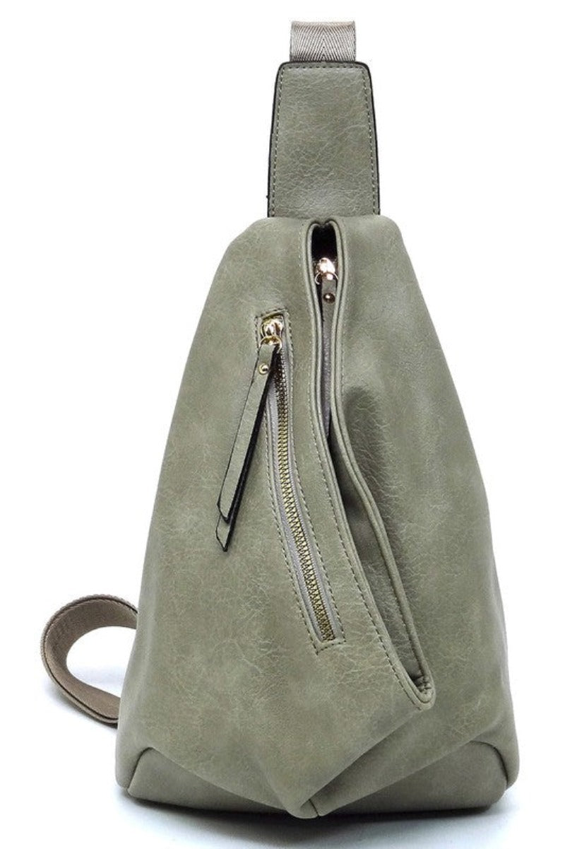 Zip Foldover Sling Bag Backpack Purse