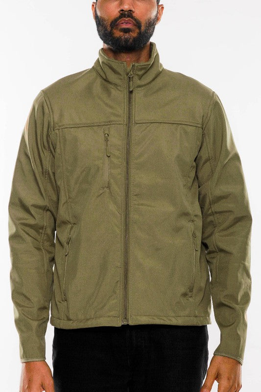 Mens Solid Soft Shell Storm Tech Jacket Coat