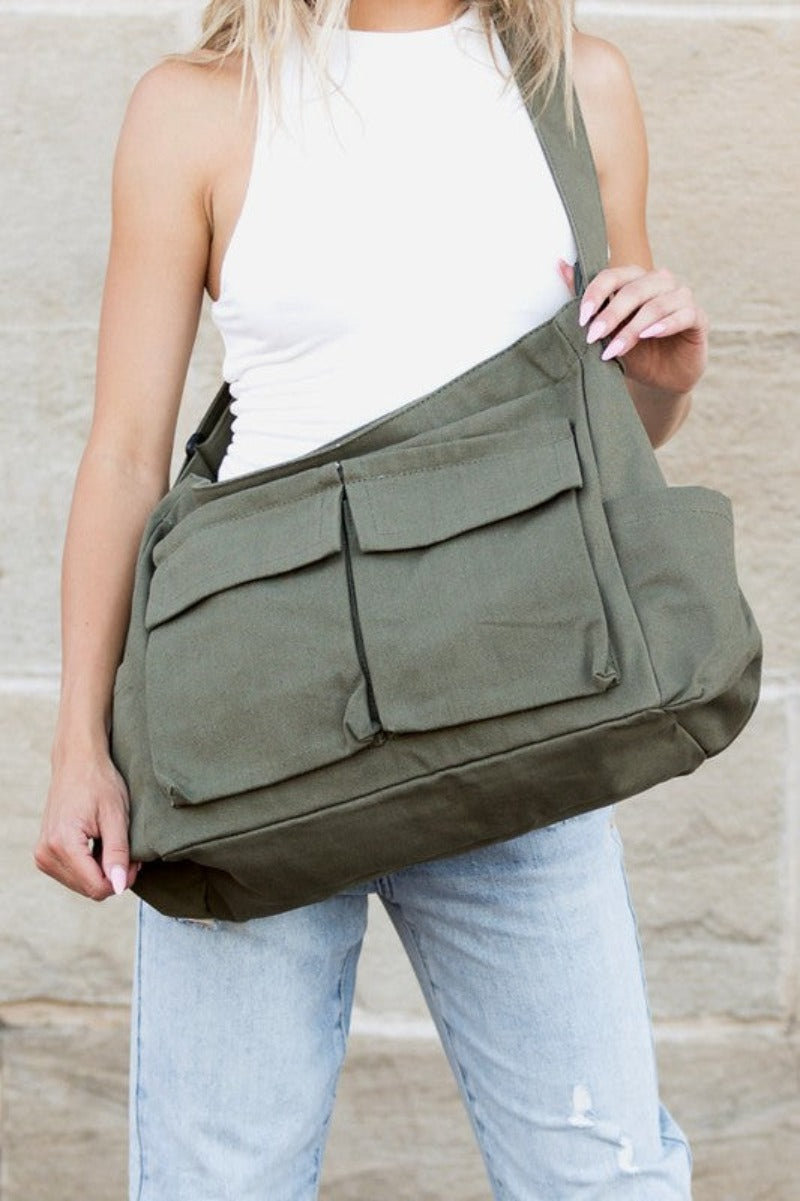 Nova Oversized Canvas Messenger Bag