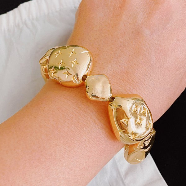 Starlight Golden Pebble Stretch Bracelet