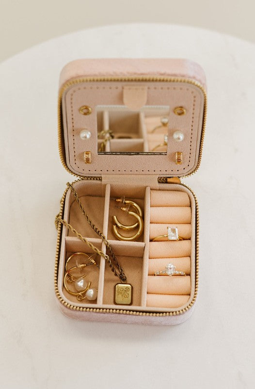 Eloise Velvet Jewelry Travel Carry Case