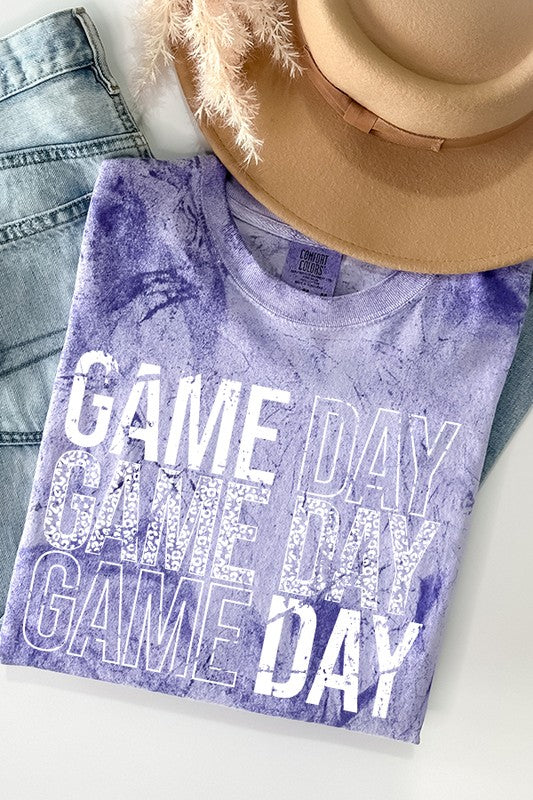 Game Day Distressed Stack Color Burst Tee