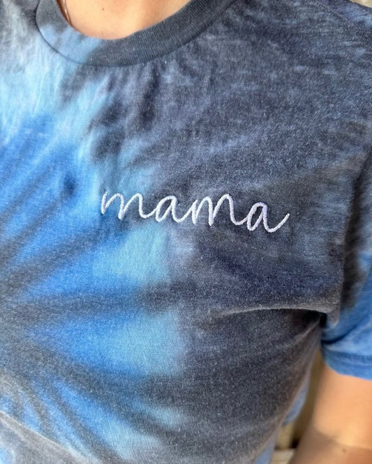 Embroidered Mama Tie Dye Tee