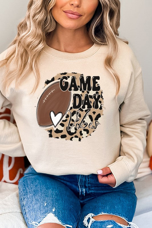 Fall Football Leopard Game Day Vibes Sweatshirt