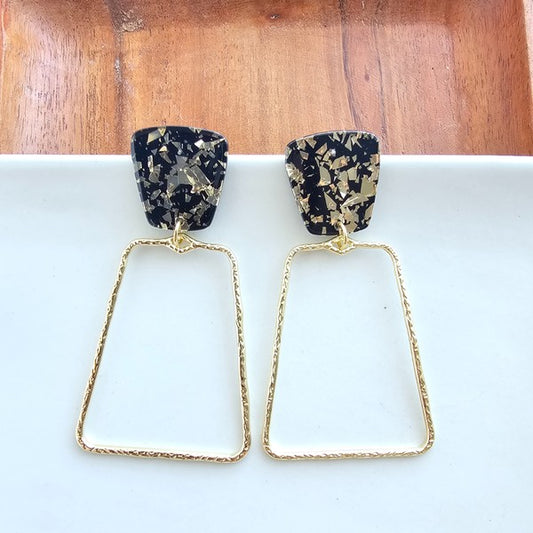 Ariana Earrings - Black Golden Flake