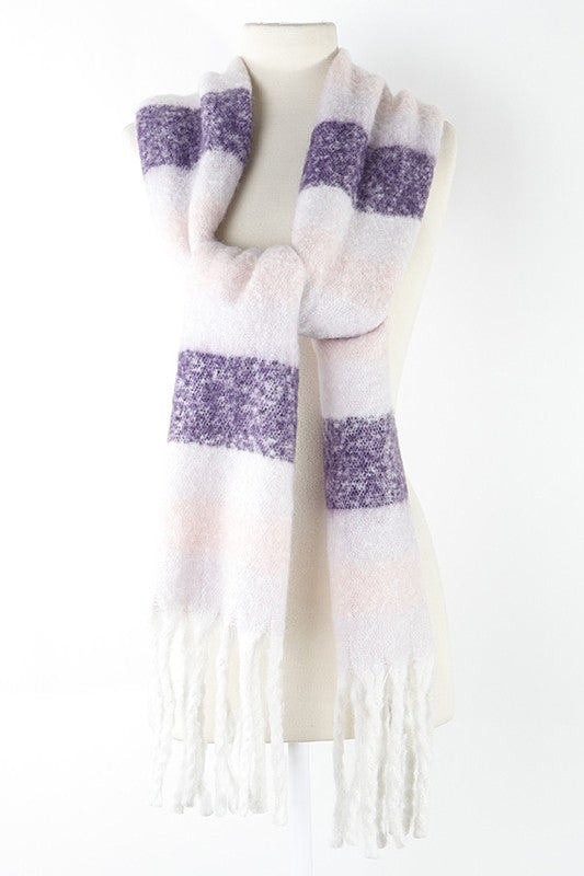 Soft Stripy Winter Scarf