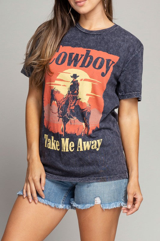 Cowboy Take Me Away Graphic Top Tee