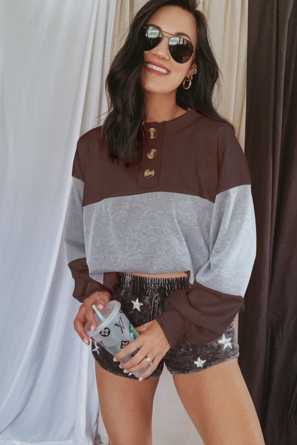 Round Neck Long Sleeve Sweatshirt