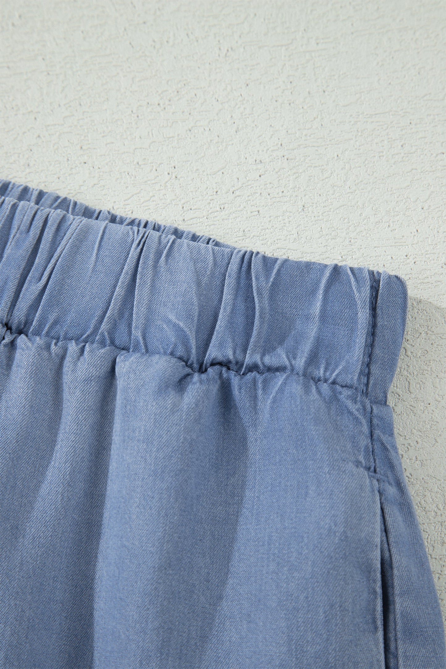 Denim Ruffle Tiered Flared Maxi Skirt