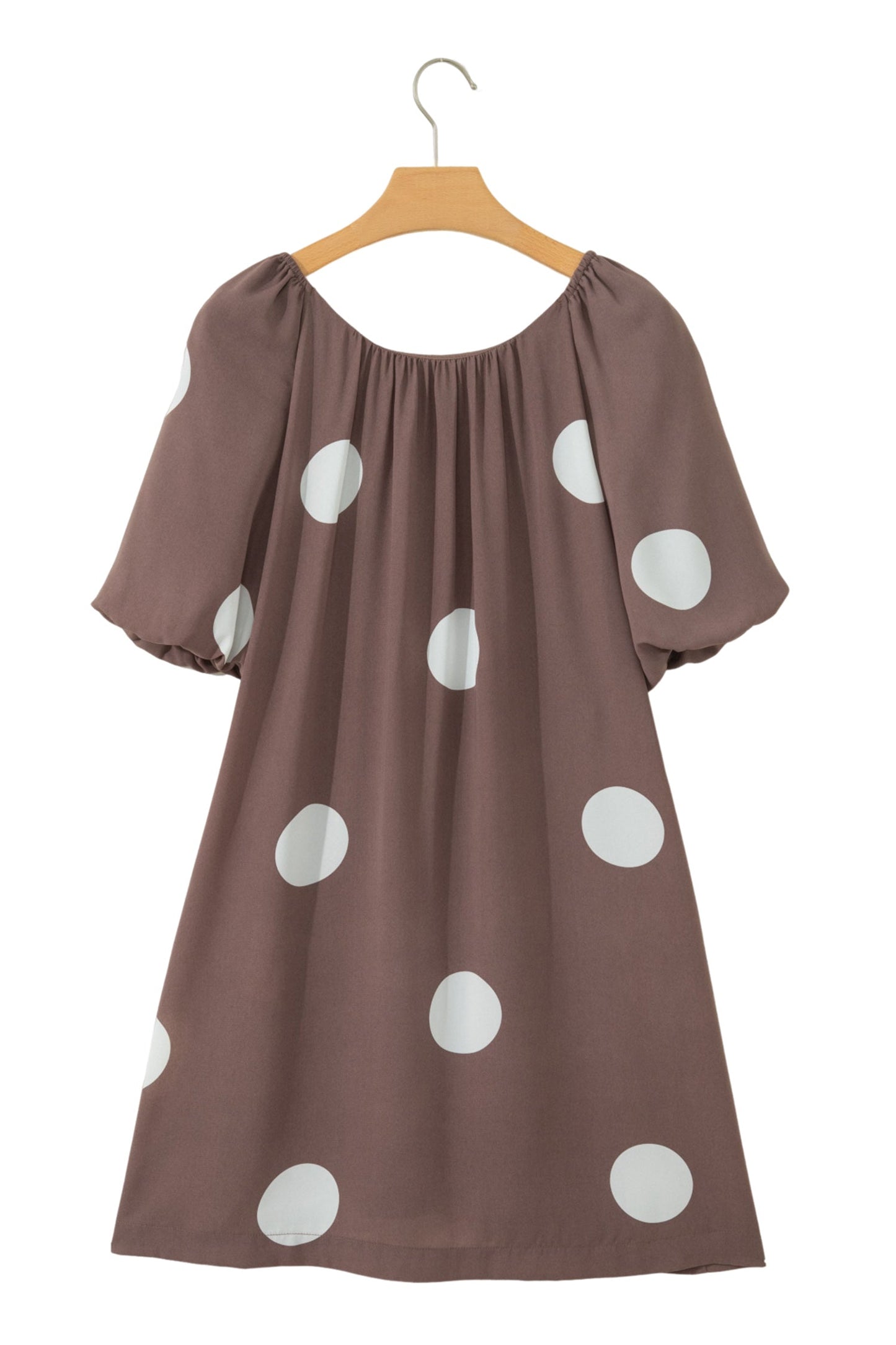 Polka Dot Bow Tie Back Puff Sleeve Mini Dress