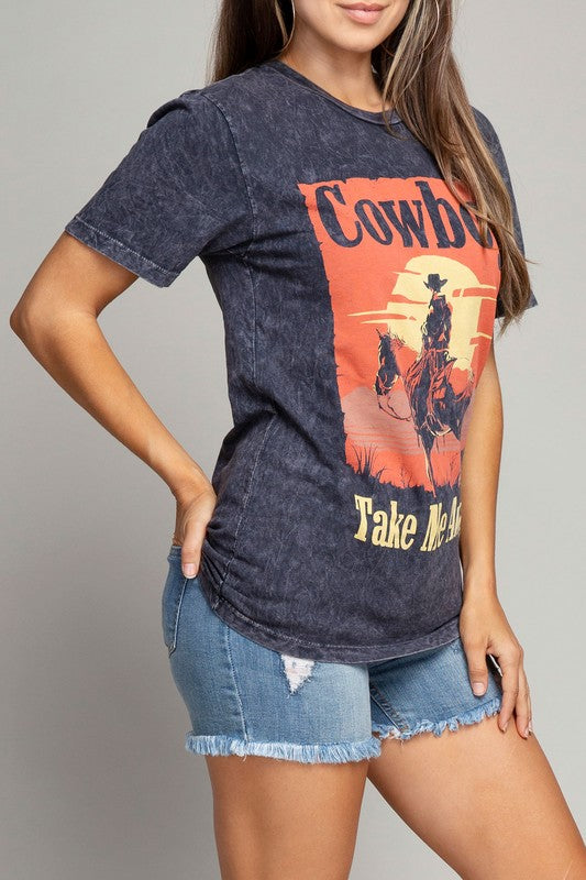 Cowboy Take Me Away Graphic Top Tee