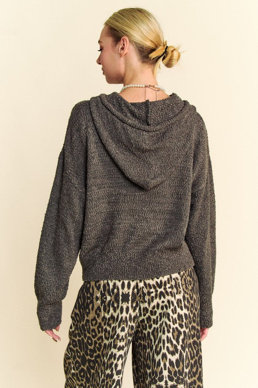 Davi & Dani Drop Shoulder Long Sleeve Hooded Sweater