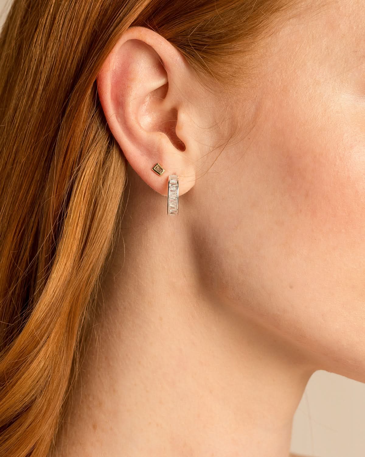Mom Baguette Stud Earrings