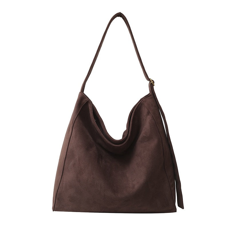 Meryl Oversize Suede Adjustable Hobo Carryall Shoulder Bag