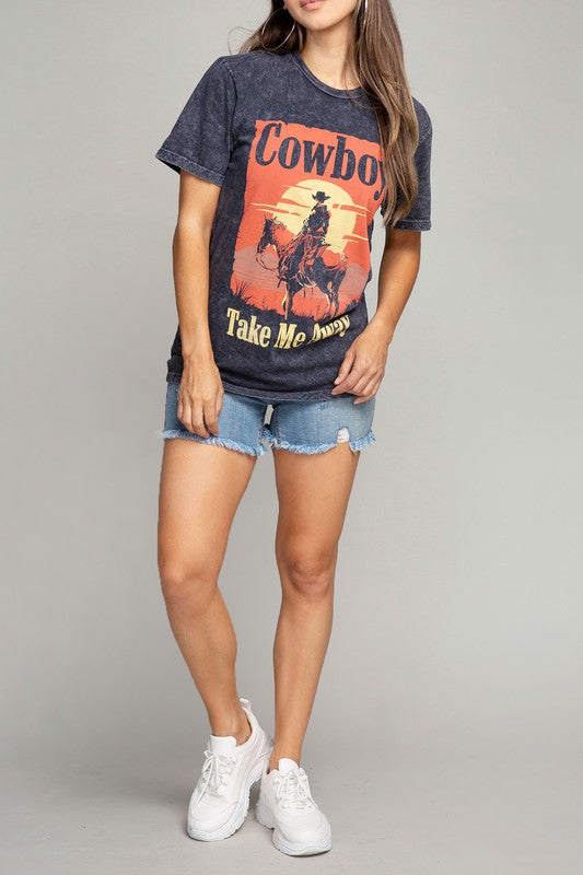 Cowboy Take Me Away Graphic Top Tee