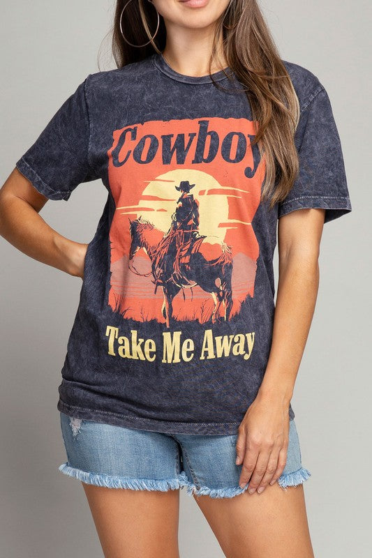 Cowboy Take Me Away Graphic Top Tee