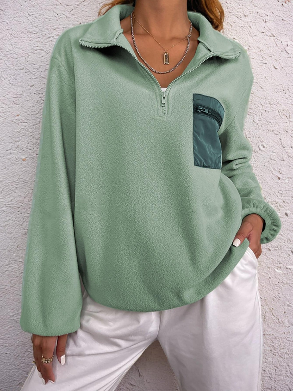 Half Zip Long Sleeve Sweatshirt