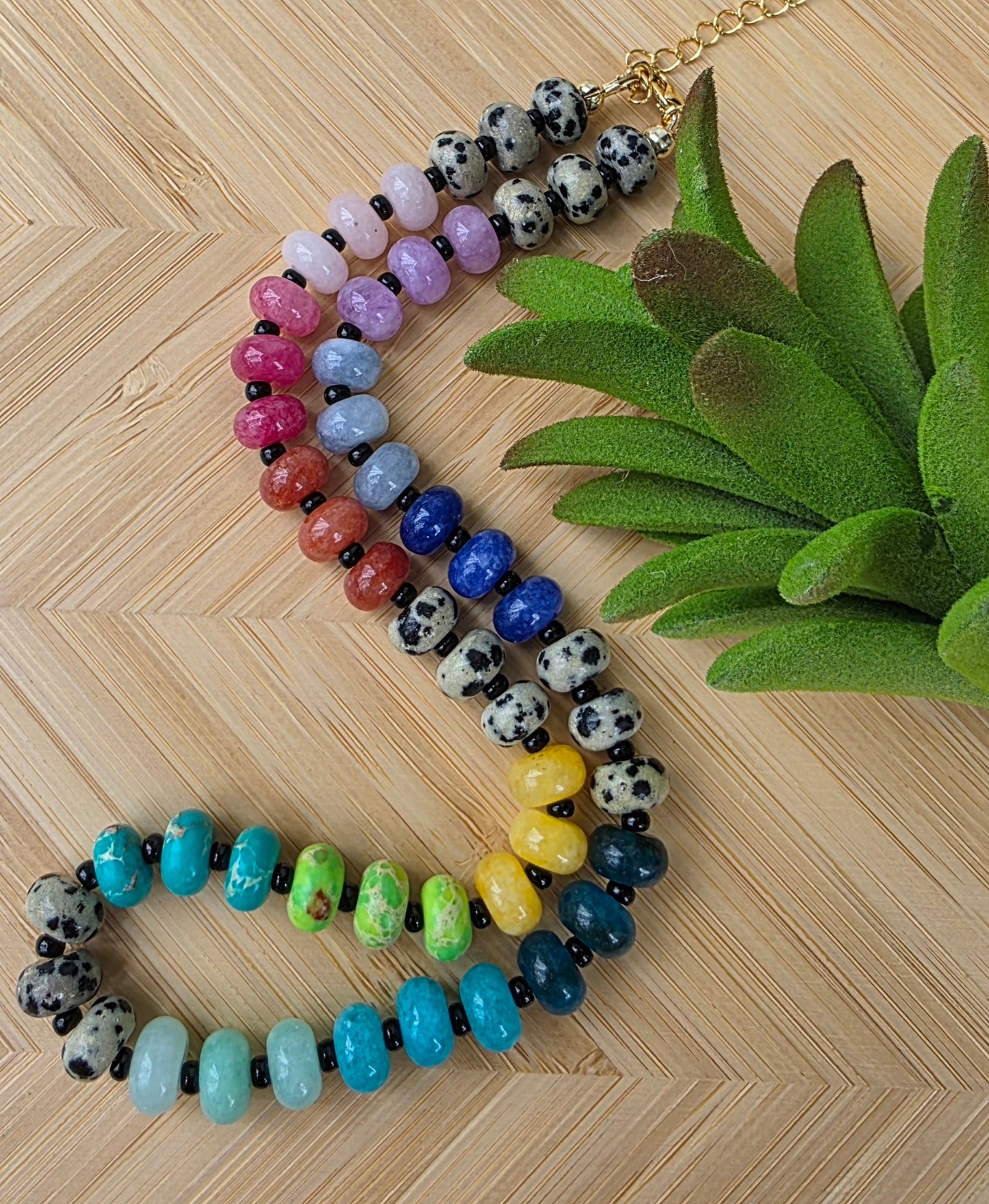 Midnight Prism Stone Beaded Necklace