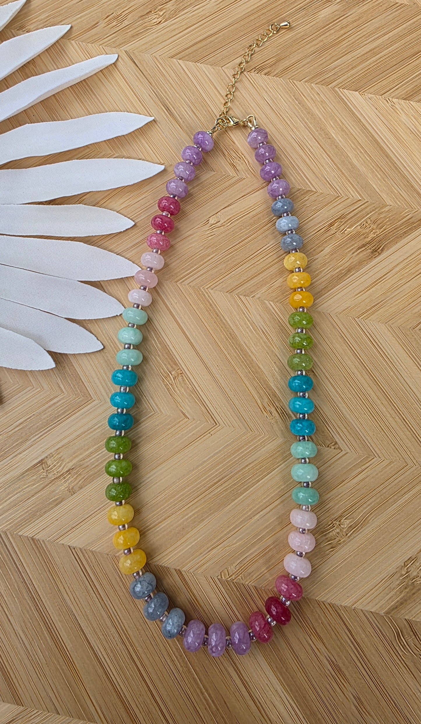 Pastel Spectrum Gemstone Beaded Necklace