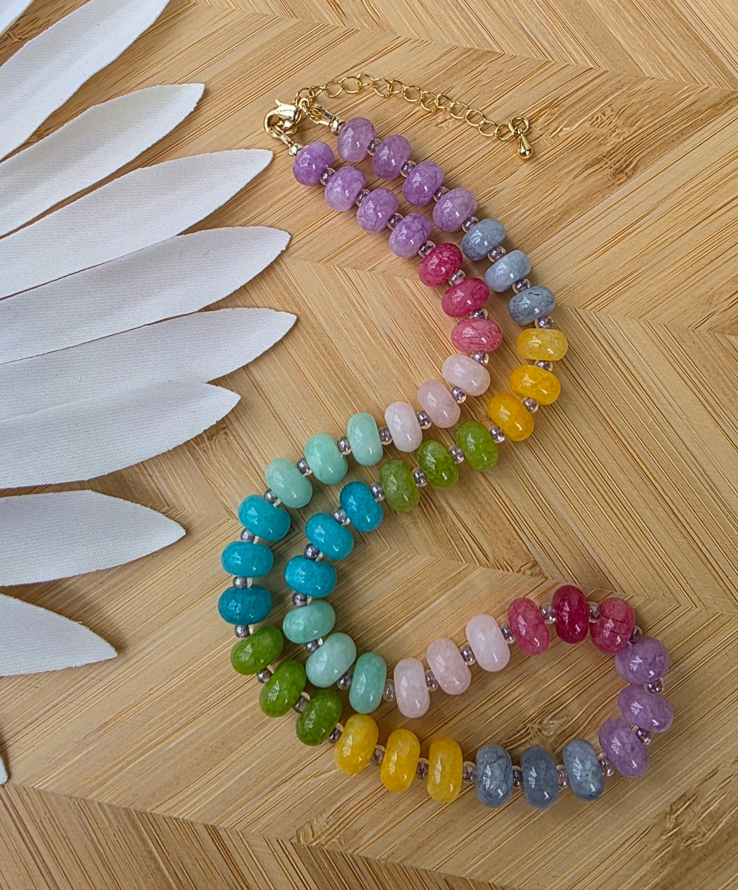 Pastel Spectrum Gemstone Beaded Necklace