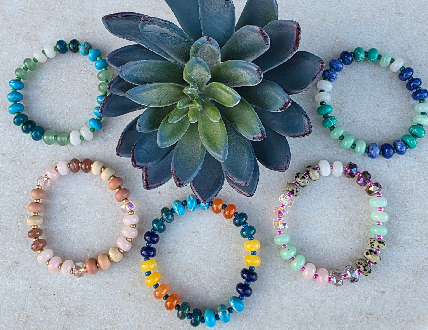 Stone Bead Bracelet (5 colors)