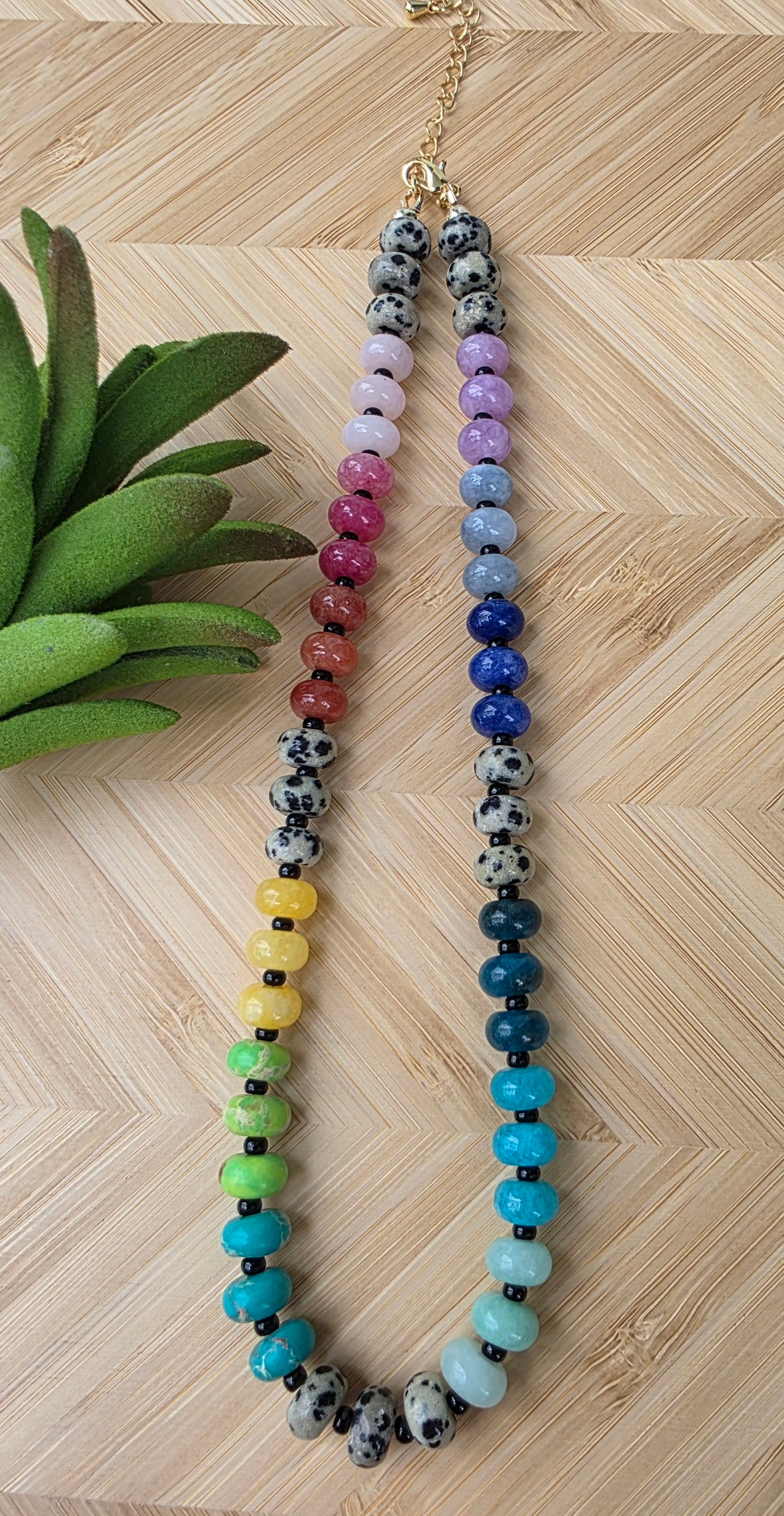 Midnight Prism Stone Beaded Necklace