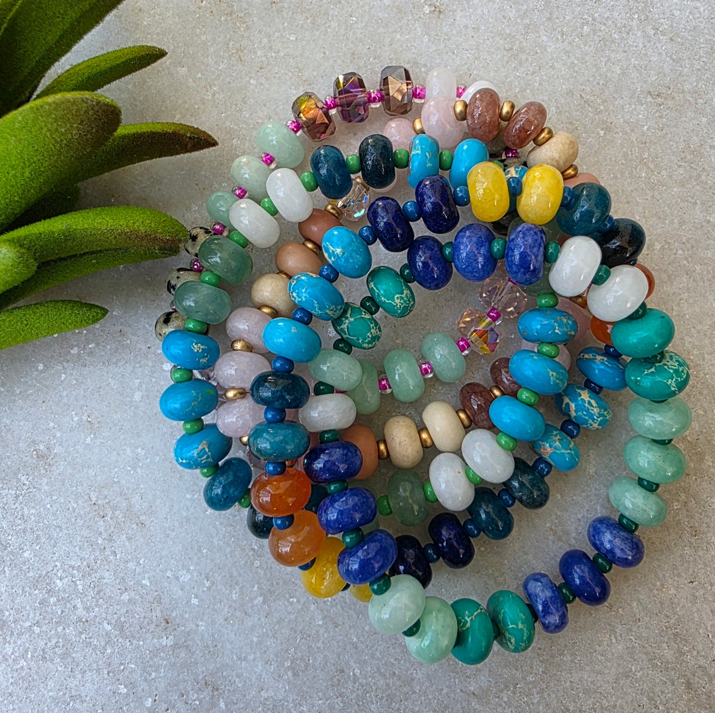 Stone Bead Bracelet (5 colors)
