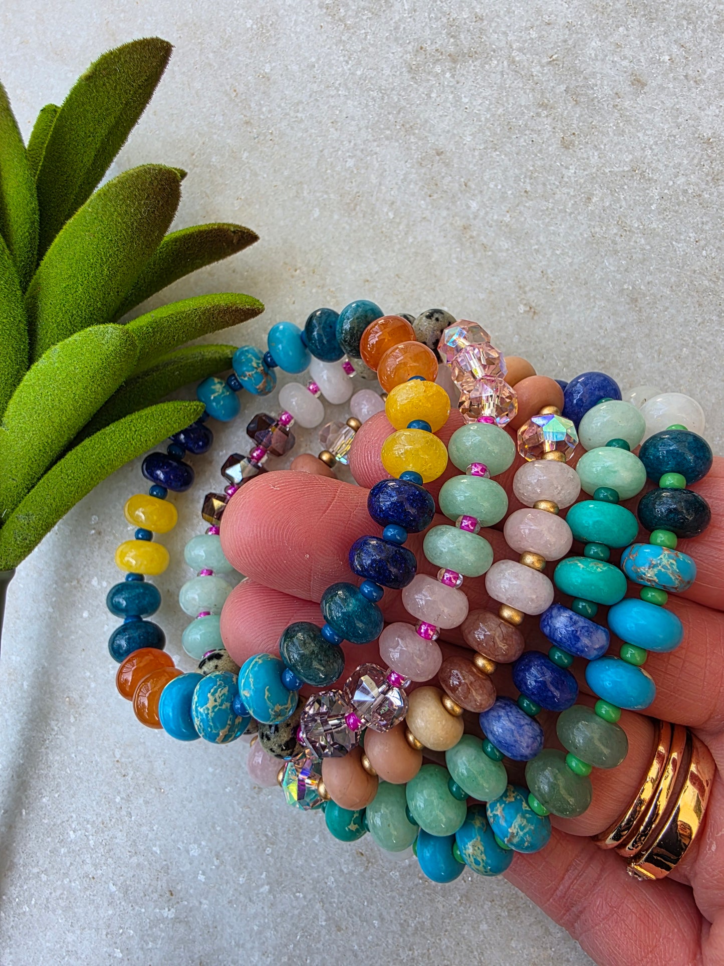 Stone Bead Bracelet (5 colors)