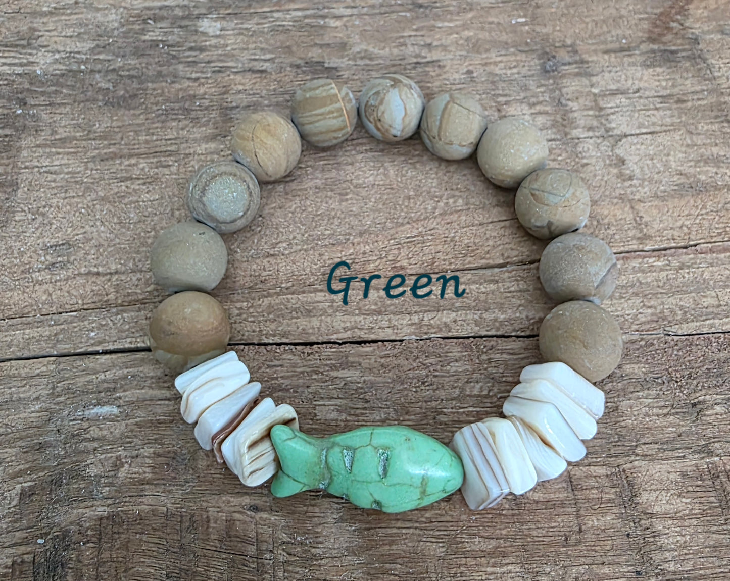Handmade Stone Fish Bracelet (six colors)