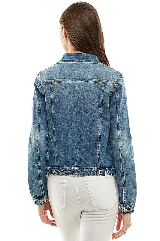 Spandex Ladies Casual Denim Jacket-3 colors