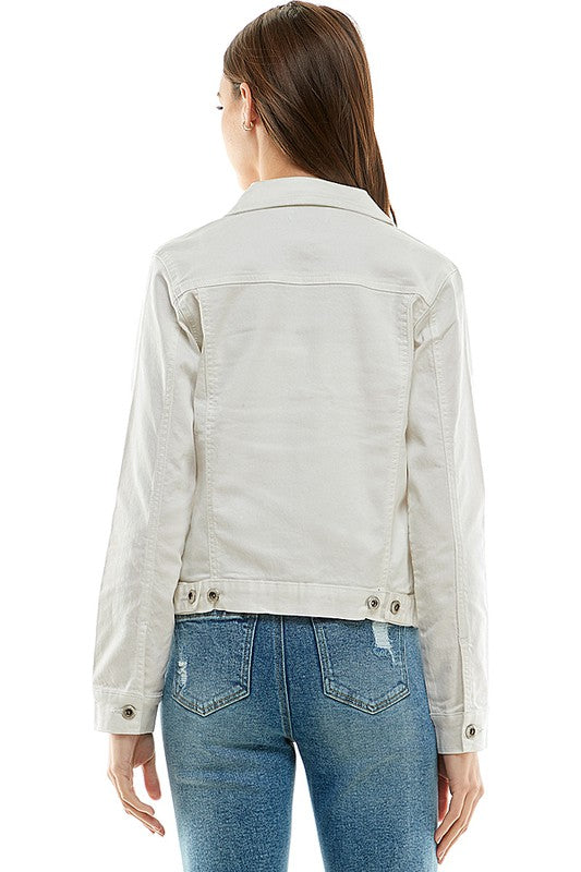 Spandex Ladies Casual Denim Jacket-3 colors