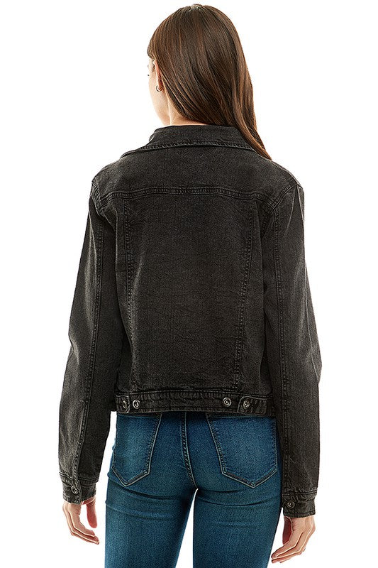 Spandex Ladies Casual Denim Jacket-3 colors