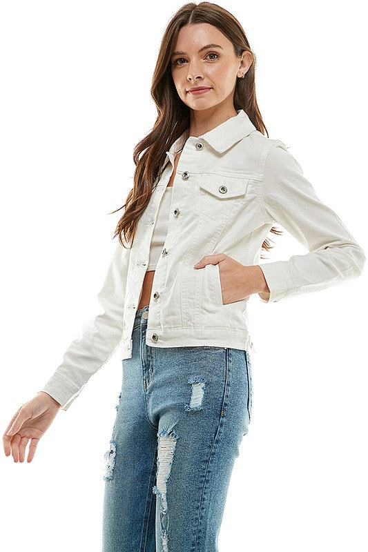 Spandex Ladies Casual Denim Jacket-3 colors